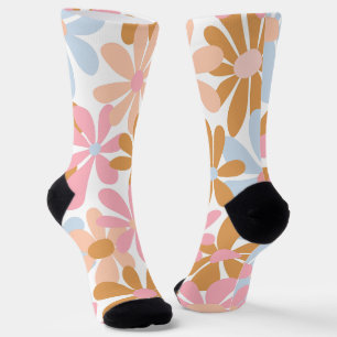 Retro Pastel Groovy Madeliefjes Bloem Patroon Sokken