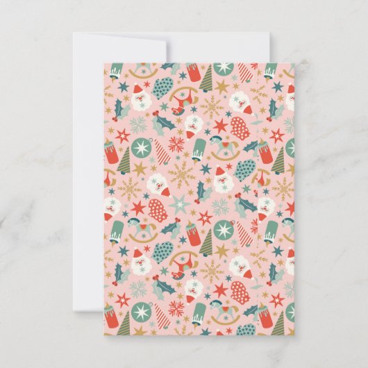 Retro Pastel Kerstmis Bedankkaart (Voorkant)