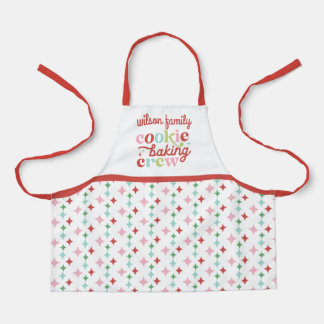 Retro Pastel Kerstmis Koekje Baking Crew | Familie Schort