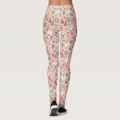 Retro Pastel Kerstmis Leggings (Achterkant)