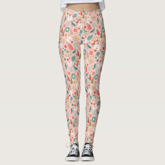 Retro Pastel Kerstmis Leggings
