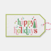 Retro Pastel Kerstmis PRETTIGE FEESTDAGEN | Cadeaulabel