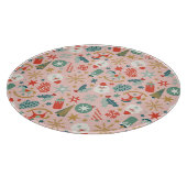 Retro Pastel Kerstmis Snijplank (Hoek)