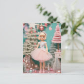 Retro Pastel Kerstpop Briefkaart (Staand voorkant)