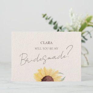 Retro Pastel Kleur Daisy Wedding Bridesmade Kaart