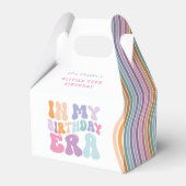 Retro pastel kleurrijke moderne verjaardagstijd bedankdoosjes (Achterkant)