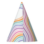 Retro pastel kleurrijke moderne verjaardagstijd feesthoedjes (Achterkant)