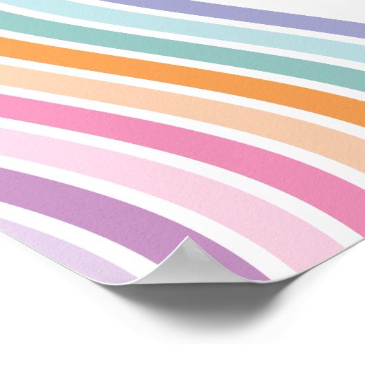 Retro pastel kleurrijke moderne verjaardagstijd poster (Hoek)