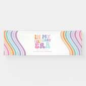 Retro pastel kleurrijke moderne verjaardagstijd spandoek (Horizontaal)