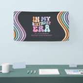 Retro pastel kleurrijke moderne verjaardagstijd spandoek (Beurs)