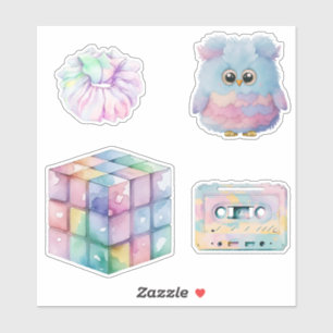 Retro Pastel Nostalgische 80, 90 favorieten Sticker