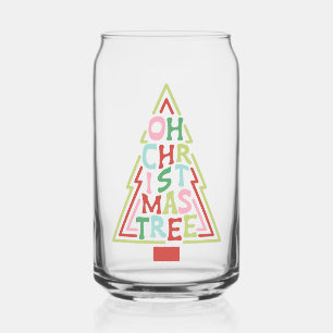 Retro pastel op kerstboom blikvorm glas