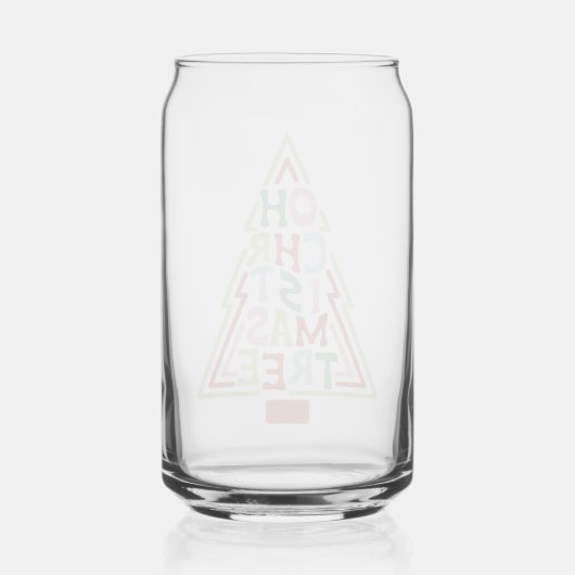 Retro pastel op kerstboom blikvorm glas (Achterkant)