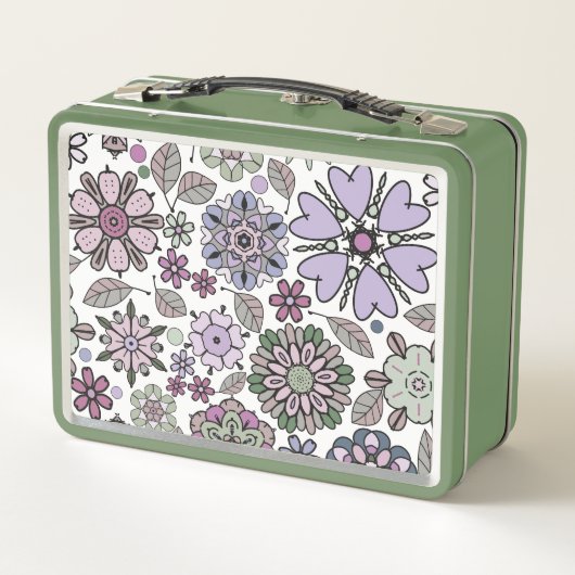 Retro Pastel Pink Purple Floral Seamless Pattern (Achterkant)