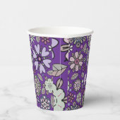 Retro Pastel Pink Purple Floral Seamless Pattern Papieren Bekers (Rechts)