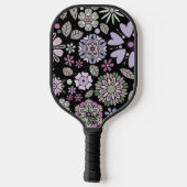 Retro Pastel Pink Purple Floral Seamless Pattern Pickleball Paddle (Achterkant)
