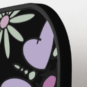 Retro Pastel Pink Purple Floral Seamless Pattern Pickleball Paddle (Links Detail)