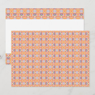 Retro Pastel Pixel Mozaïek Geometrisch Patroon Bedankkaart