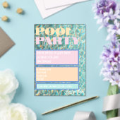 Retro Pastel Pool Party Invitation (Insitu (Mariage))