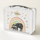 Retro Pastel Rainbow Cute Elephants (Achterkant)