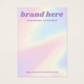 Retro pastel regenboog paarse oorbel kaart (Voorkant)
