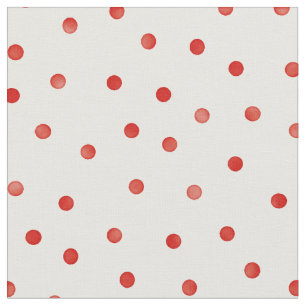 Retro pastel rode en witte poka dots patroon stof