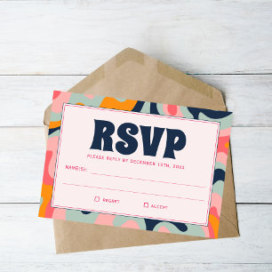 Retro Pastel Rose Bleu Super élégant RSVP