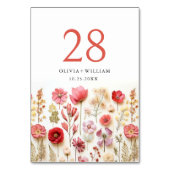 Retro Pastel Roze Boho Wilde Bloem Bruiloft Detail Kaart (Achterkant)