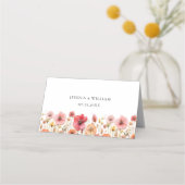 Retro Pastel Roze Boho Wildflower Bruiloft (Achterkant)