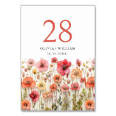 Retro Pastel Roze Boho Wildflower Bruiloft Details Kaart (Voorkant)