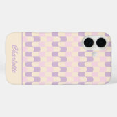 Retro Pastel Roze en Paars Patroon Aangepast Case-Mate iPhone Case (Achterkant (horizontaal))