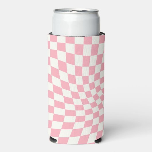 Retro pastel roze geruit geruit geruit (Seltzer Voorkant)