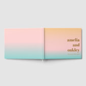 Retro Pastel Roze Gradiënt Unieke Bruiloft Custom Gastenboek (Volledig)