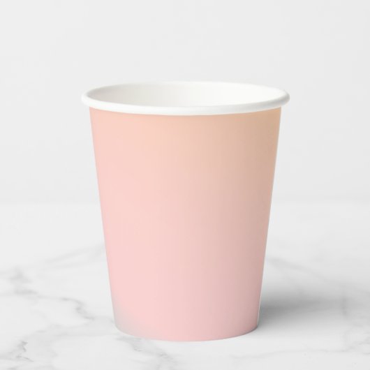 Retro Pastel Roze Gradiënt Unieke Bruiloft Custom Papieren Bekers (Achterkant)
