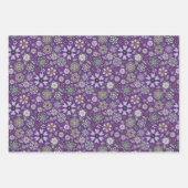 Retro pastel roze Paarse bloem naadloos patroon Inpakpapier Vel (Voorkant)