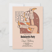 Retro Pastel Roze Rodeo vrijgezellenfeest Kaart (Voorkant)