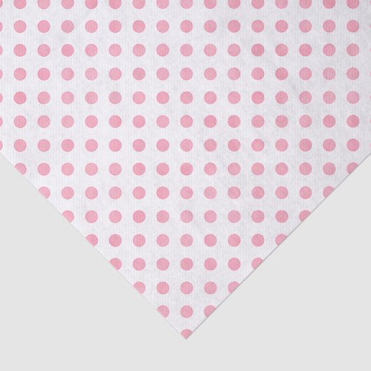 Retro pastel roze witte poka dots patroon tissuepapier (Detail)