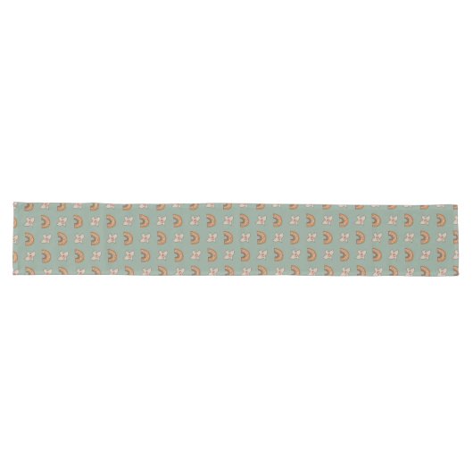 Retro Pastel Runner 70s Groovy Earthy Table Vibe Lange Tafelloper (Horizontaal)