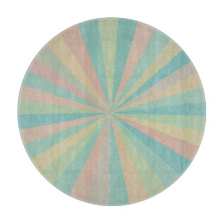 Retro Pastel Starburst Ronde Snijplank