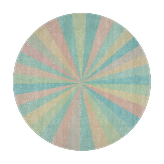 Retro Pastel Starburst Round Cutting Board  Snijplank (Voorkant)