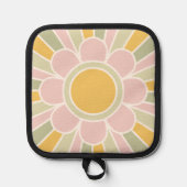 Retro Pastel Sunshine Personalized Kitchen Pannenlap (Voorkant)