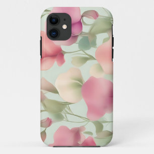 Retro pastel Sweet Pea patroon iPhone 11 Hoesje