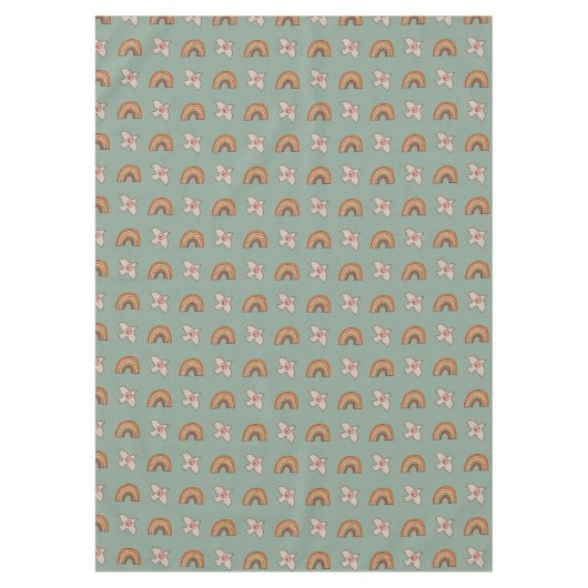 Retro Pastel Tablecloth 70s Groovy Earthy Vibes Tafelkleed (Voorkant)