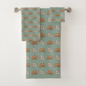Retro Pastel Towel 70s Groovy Earthy Bath Vibes (En situation)