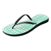 Retro pastel turquoise raster patroon teenslippers (Schuin)