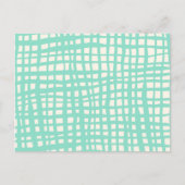 Retro pastel turquoise raster patroon vakantie feestdagenkaart (Voorkant)
