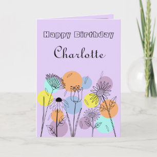 Retro Pastel Verjaardag Kaart