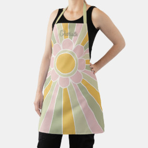 Retro Pastel Zonneschijn Gepersonaliseerde Keuken Schort