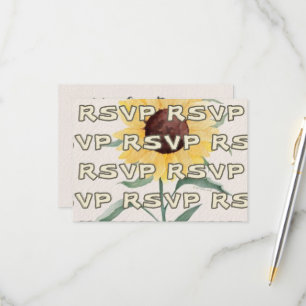 Retro Pastelkleur Daisy Wedding RSVP Kaartje