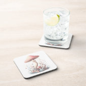 Retro pastelpaddenstoelen design met zachte kleure bier onderzetter (Rechterzijde)